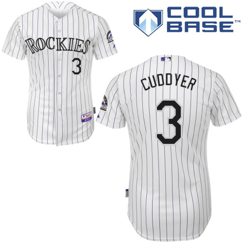 Michael Cuddyer #3 MLB Jersey-Colorado Rockies Men's Authentic Home White Cool Base Baseball Jersey